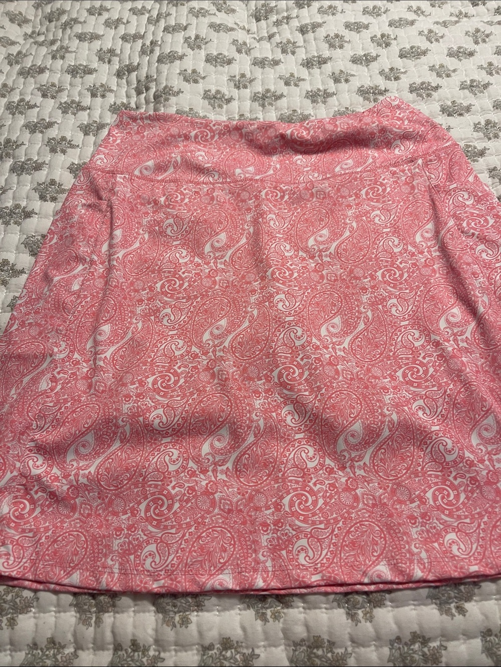 Asymmetrical Pink Paisley golf skirt
